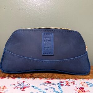 Dark blue Portland leather artisan bag in smooth leather